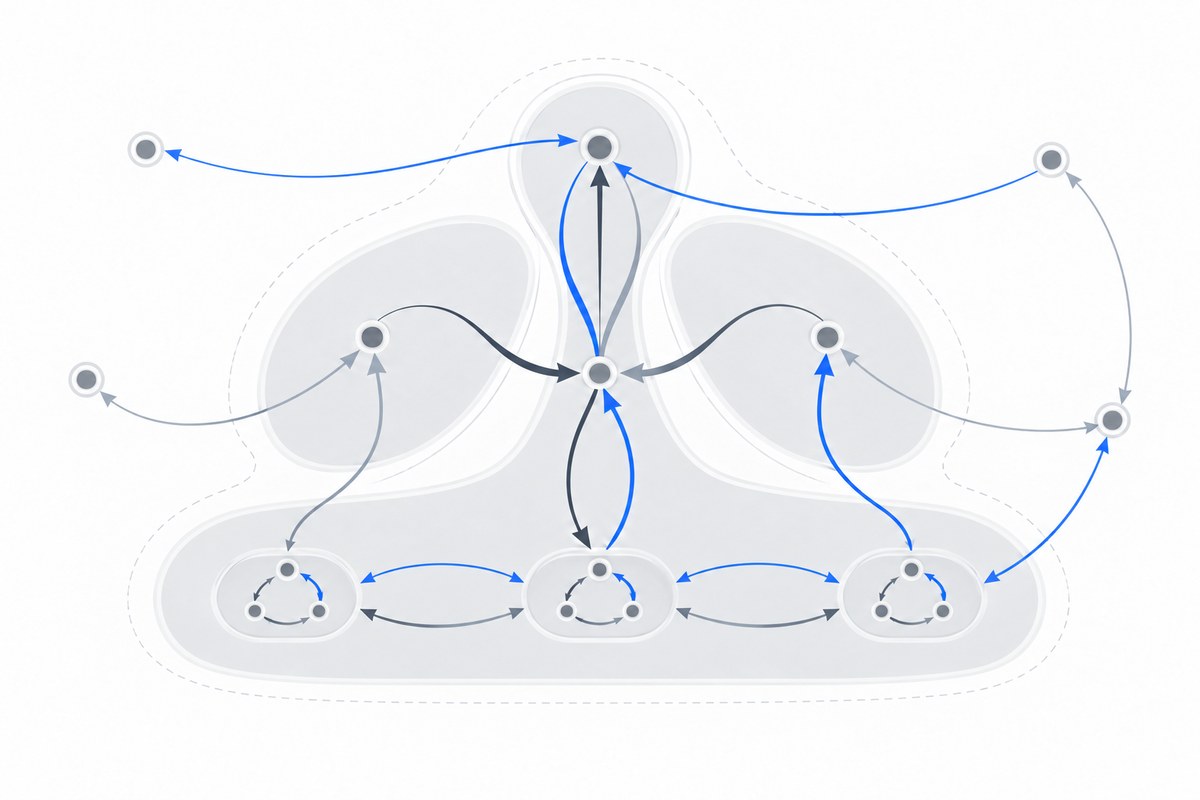 Panta Rhei diagram: value flowing between the parts of an organisation
